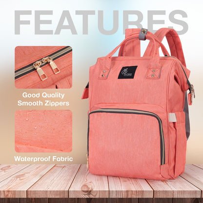 Caramello Diaper Bag Smart and Fashionable Diaper Bag For Moms - Peach