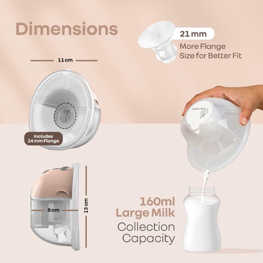 Lactella Bliss Electric Wearable Breast Pump with 4 Modes & 9 Levels - Peach