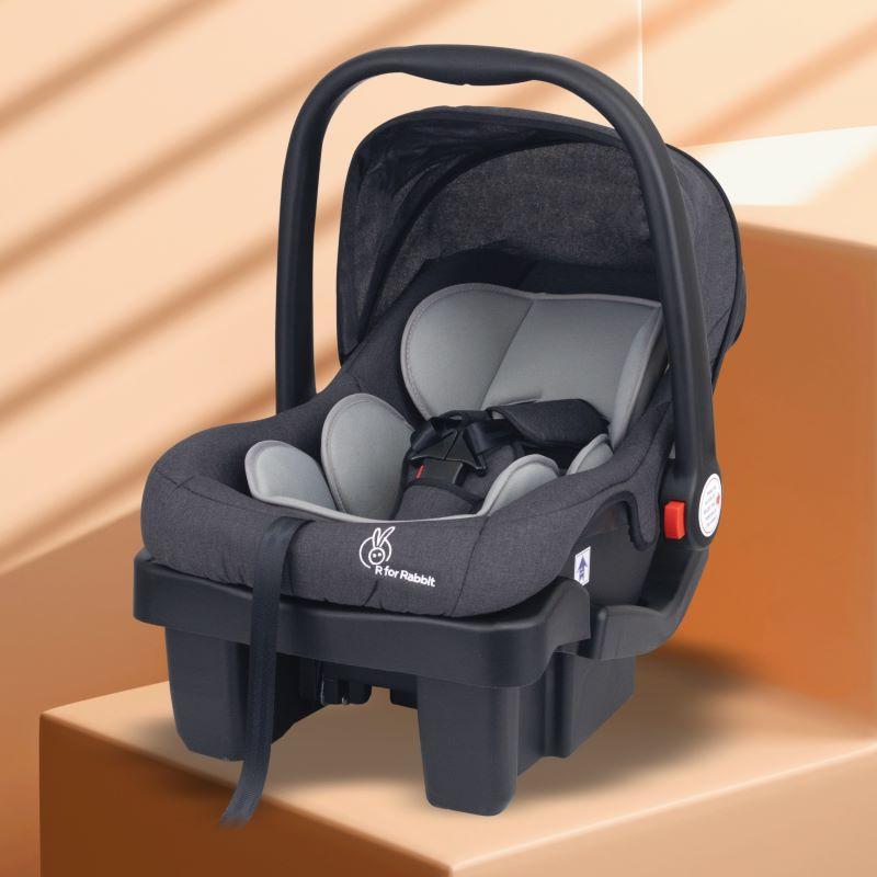 Picaboo Grand 4 In 1 Multipurpose Baby Carry Cot Cum Car Seat - Black Grey