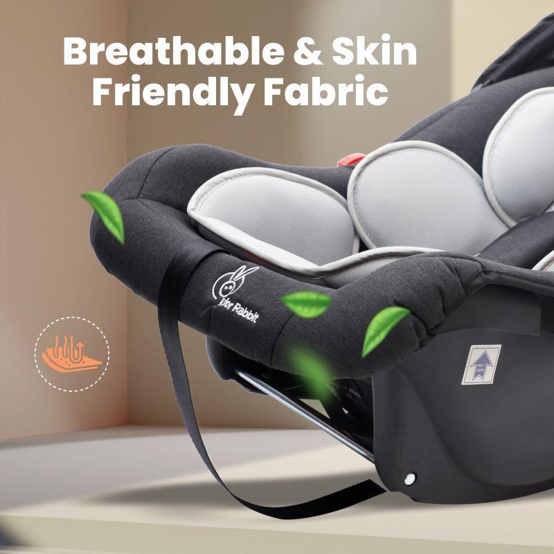 Picaboo Grand 4 In 1 Multipurpose Baby Carry Cot Cum Car Seat - Black Grey