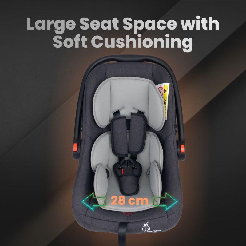 Picaboo Grand 4 In 1 Multipurpose Baby Carry Cot Cum Car Seat - Black Grey