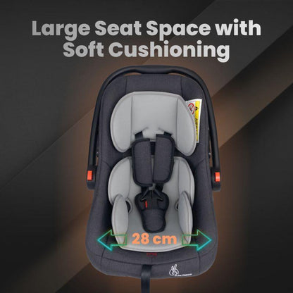 Picaboo Grand 4 In 1 Multipurpose Baby Carry Cot Cum Car Seat - Black Grey