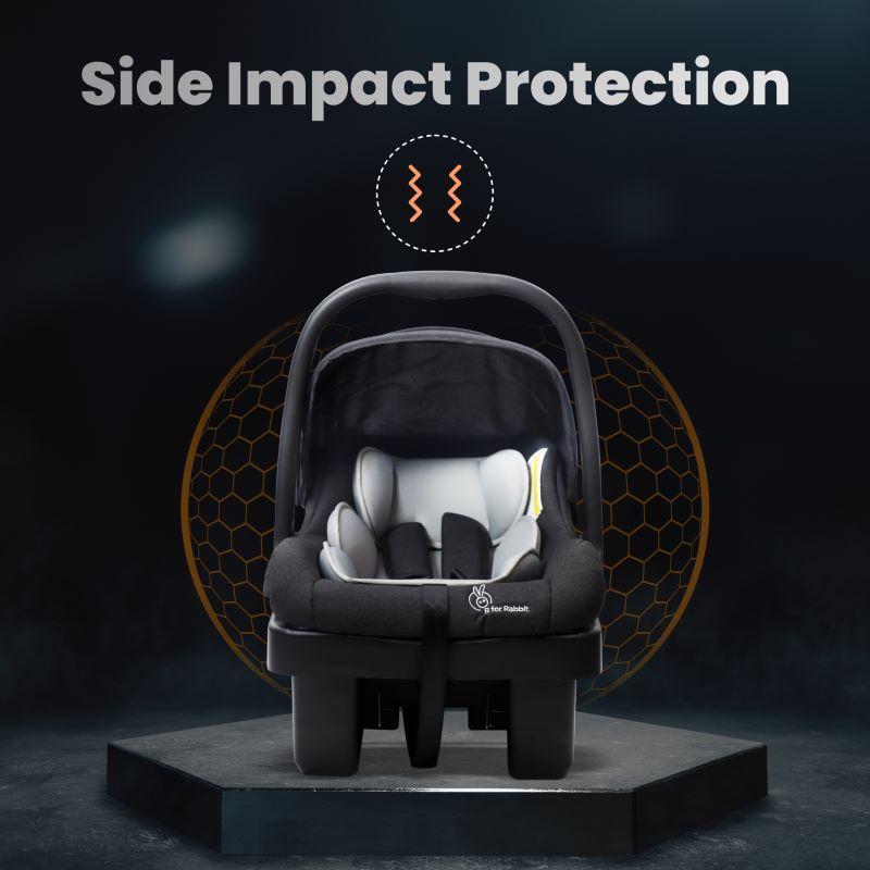 Picaboo Grand 4 In 1 Multipurpose Baby Carry Cot Cum Car Seat - Black Grey