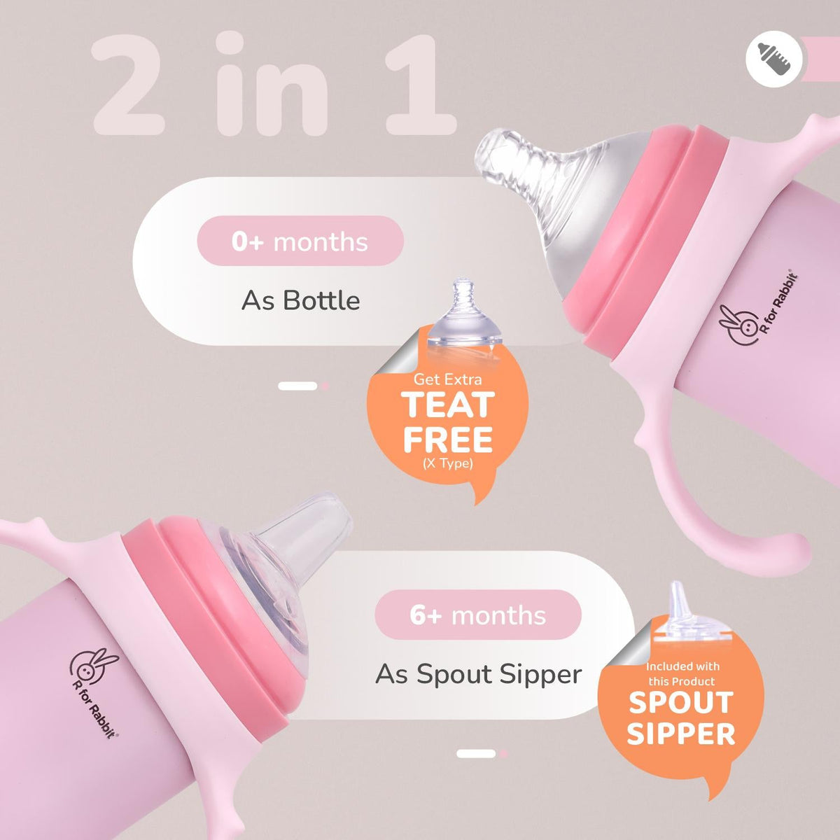 Steebo Fusion Spout Cup Stainless Steel Bottle For Kids, 270ml Leak Proof - Pink