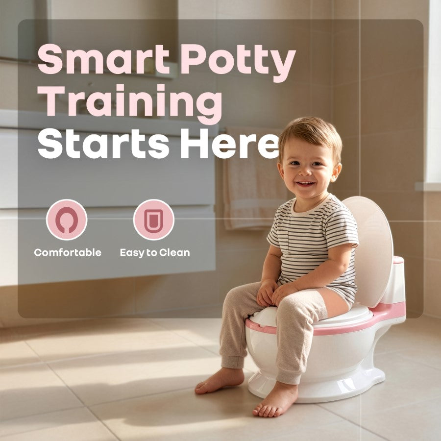 Little Grownup Tunes Musical Potty Seat For Toddlers With Cushion - Pink White
