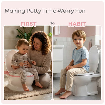 Little Grownup Tunes Musical Potty Seat For Toddlers With Cushion - Pink White