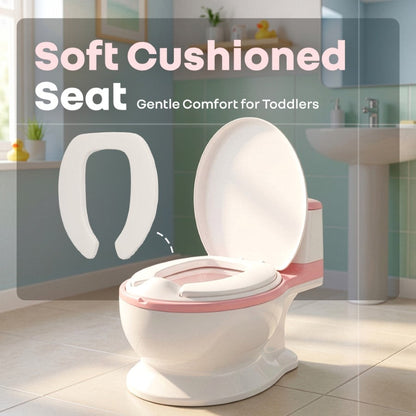 Little Grownup Tunes Musical Potty Seat For Toddlers With Cushion - Pink White
