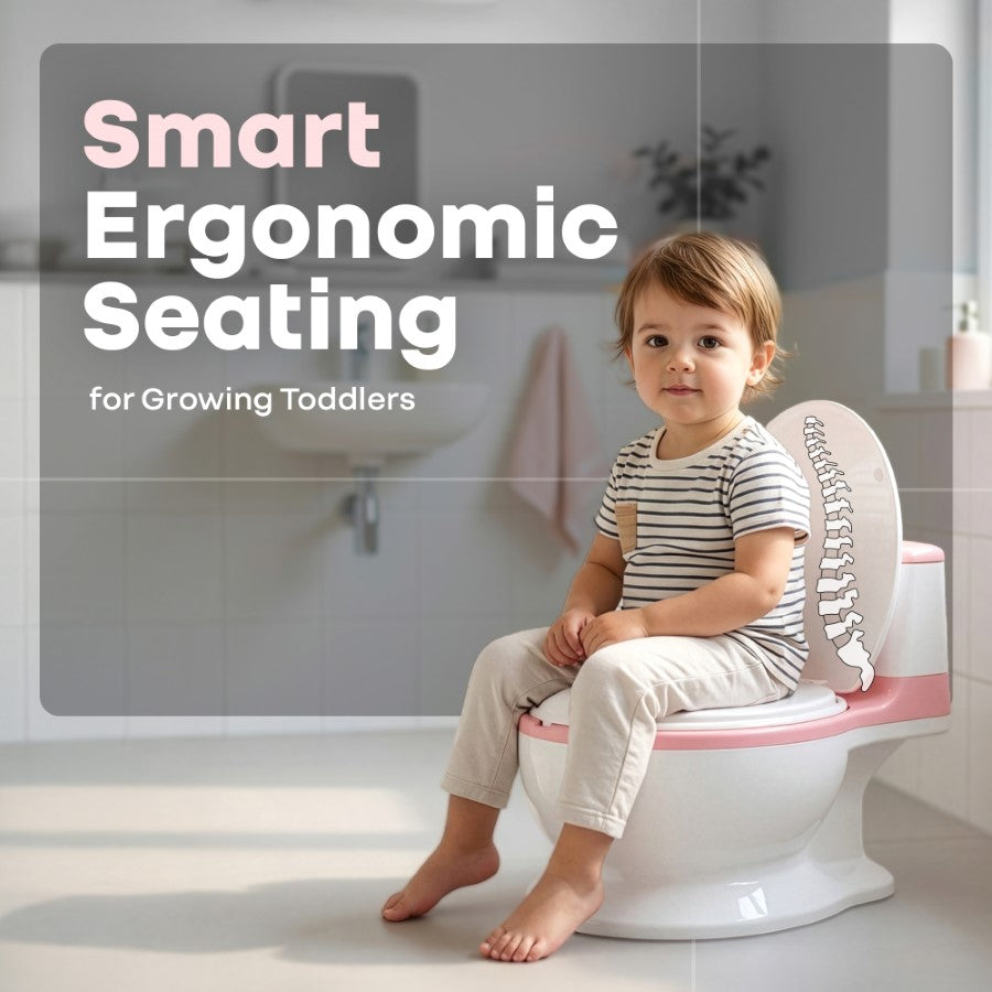 Little Grownup Tunes Musical Potty Seat For Toddlers With Cushion - Pink White
