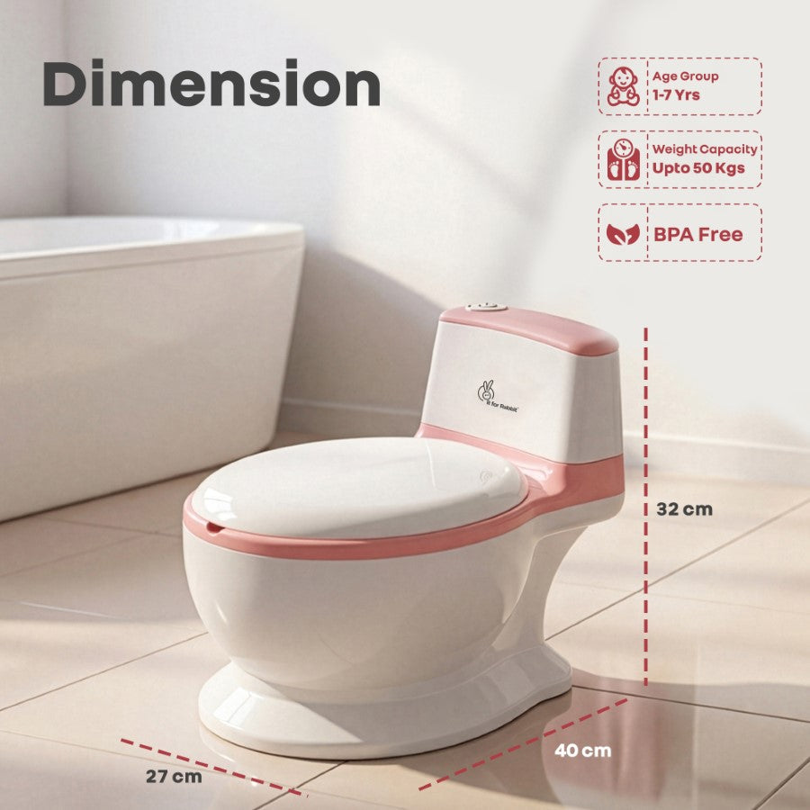 Little Grownup Tunes Musical Potty Seat For Toddlers With Cushion - Pink White