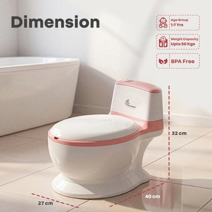 Little Grownup Tunes Musical Potty Seat For Toddlers With Cushion - Pink White