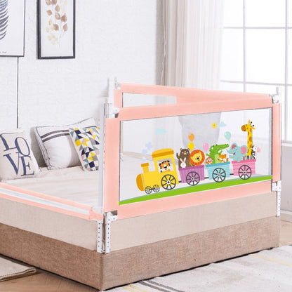 Safari Bed Rail for Baby Easy Install, Anti-Fall Safeguard for Toddler Safety - Pink