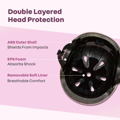 Safe Play Best Kids Safety Helmet - Trusted EN1078 Certified Helmet for Kids with Shock-Absorbing EPS Foam 5-13 Years - Pink