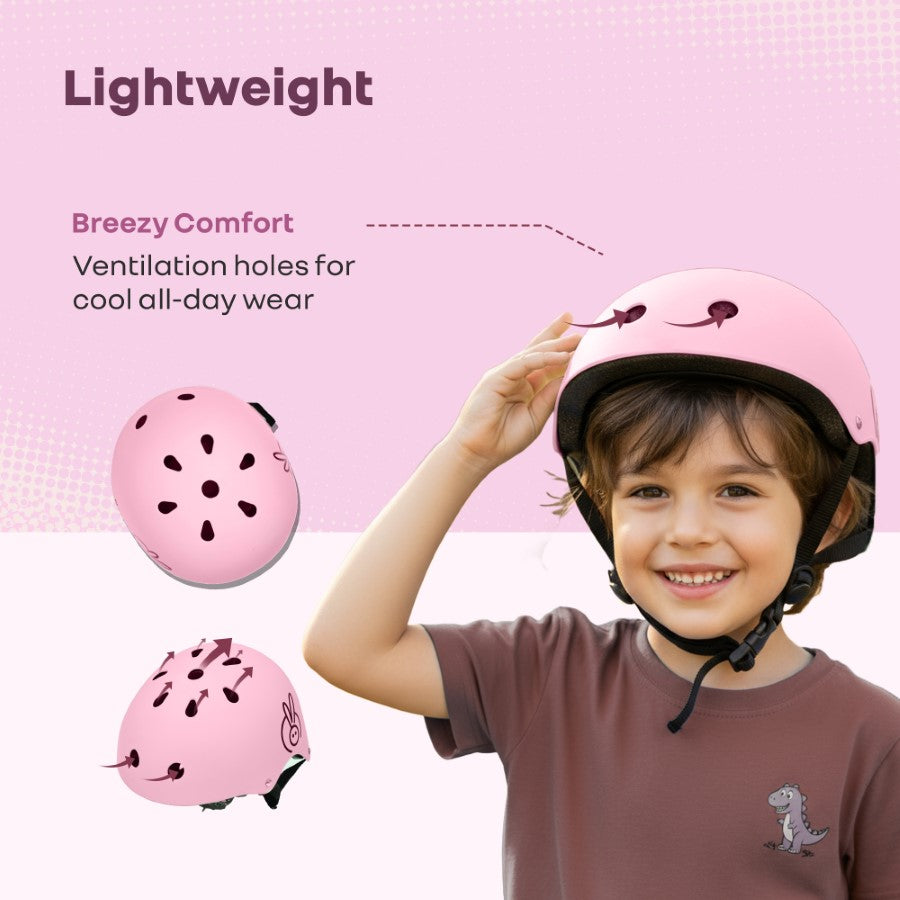 Safe Play Best Kids Safety Helmet - Trusted EN1078 Certified Helmet for Kids with Shock-Absorbing EPS Foam 5-13 Years - Pink