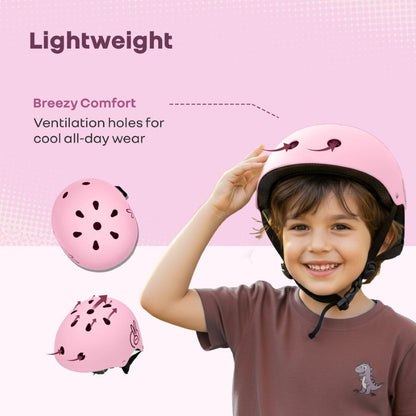 Safe Play Best Kids Safety Helmet - Trusted EN1078 Certified Helmet for Kids with Shock-Absorbing EPS Foam 5-13 Years - Pink