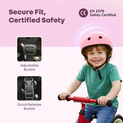 Safe Play Best Kids Safety Helmet - Trusted EN1078 Certified Helmet for Kids with Shock-Absorbing EPS Foam 5-13 Years - Pink