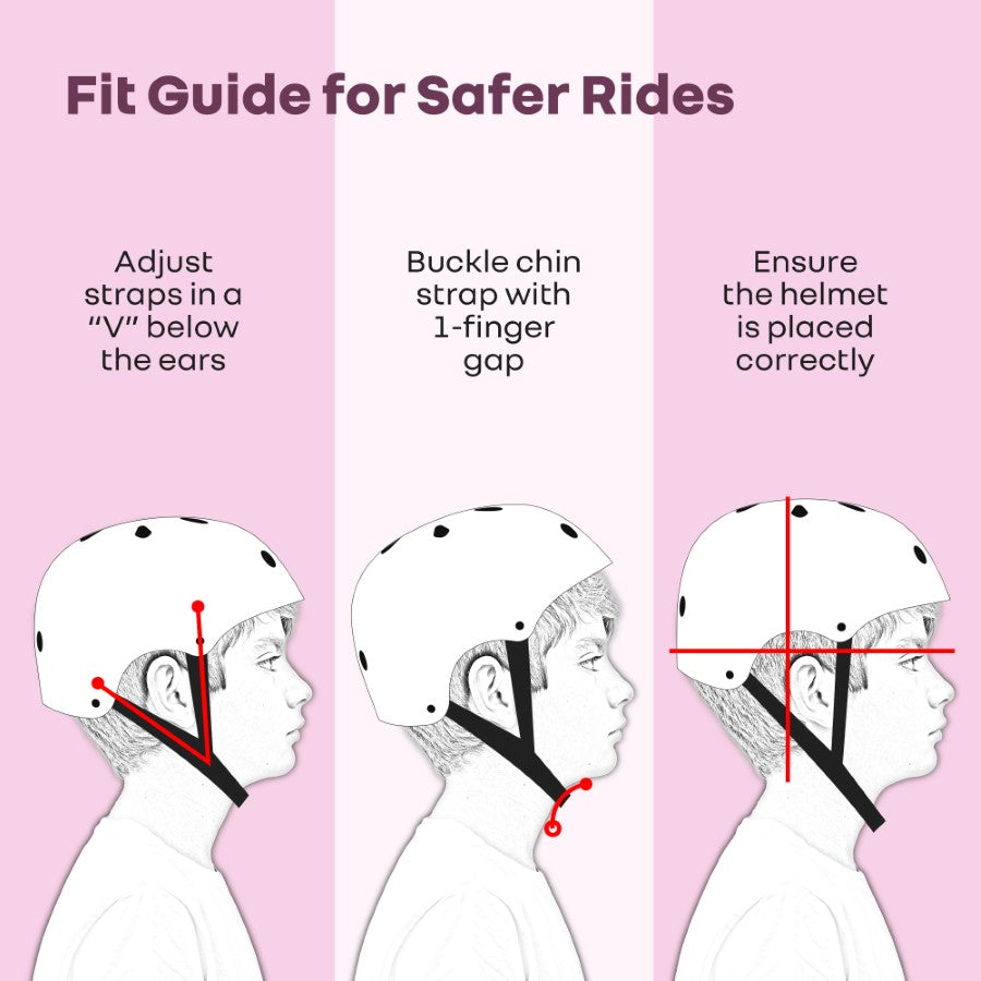 Safe Play Best Kids Safety Helmet - Trusted EN1078 Certified Helmet for Kids with Shock-Absorbing EPS Foam 5-13 Years - Pink
