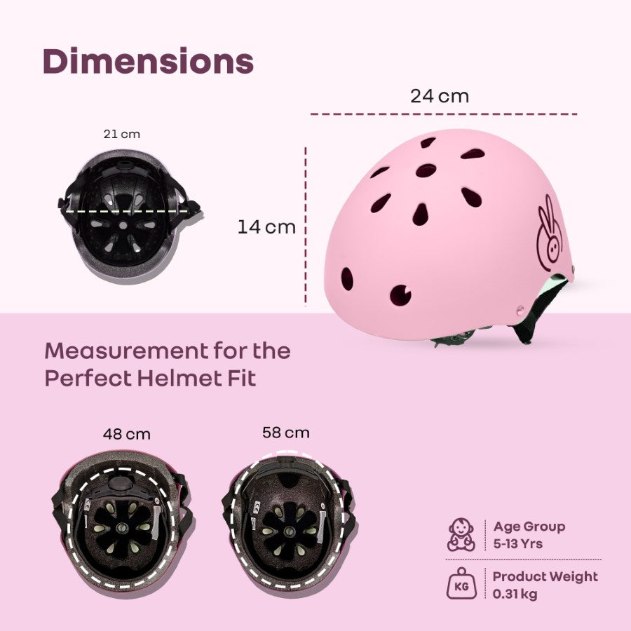 Safe Play Best Kids Safety Helmet - Trusted EN1078 Certified Helmet for Kids with Shock-Absorbing EPS Foam 5-13 Years - Pink