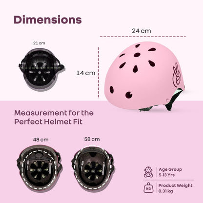 Safe Play Best Kids Safety Helmet - Trusted EN1078 Certified Helmet for Kids with Shock-Absorbing EPS Foam 5-13 Years - Pink