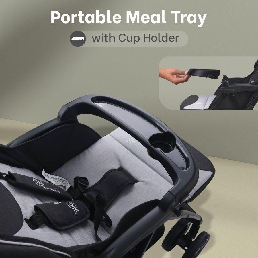 Poppins Joy Cute Stroller For Kids - Black Grey