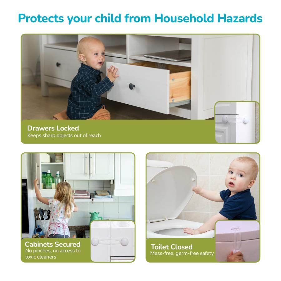 Protector Plus Cabinet Locker Child Safety Cabinet Lock (Pack of 2) - White