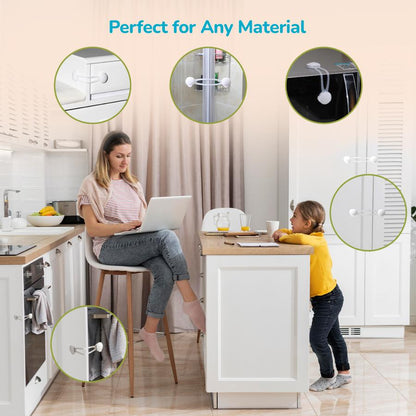 Protector Plus Cabinet Locker Child Safety Cabinet Lock (Pack of 2) - White