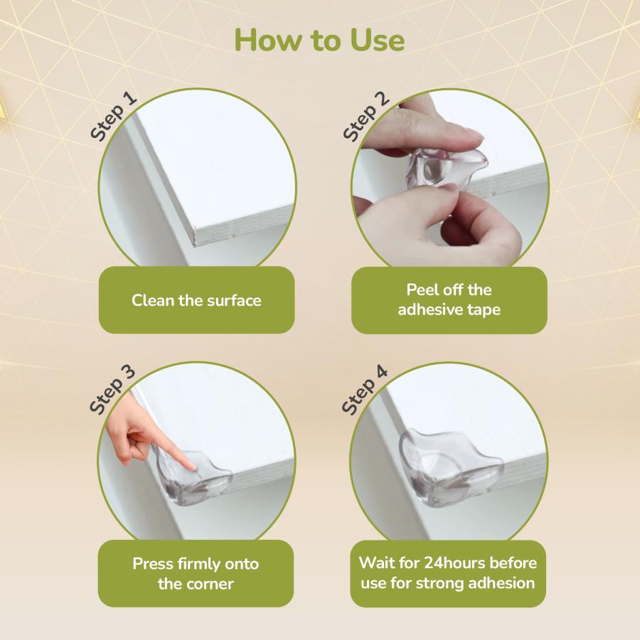Protector Plus Corner Cushion Guard BPA-Free Baby Safety Corners - White