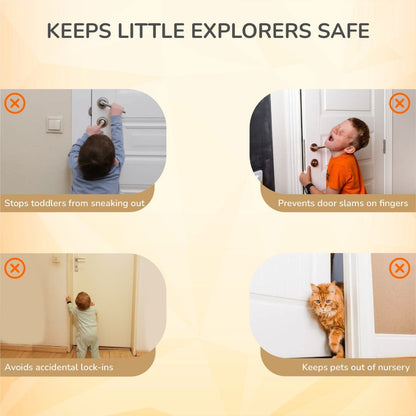 Protector Plus Door Handle Stopper – Child Safety Lock for Door Levers - White
