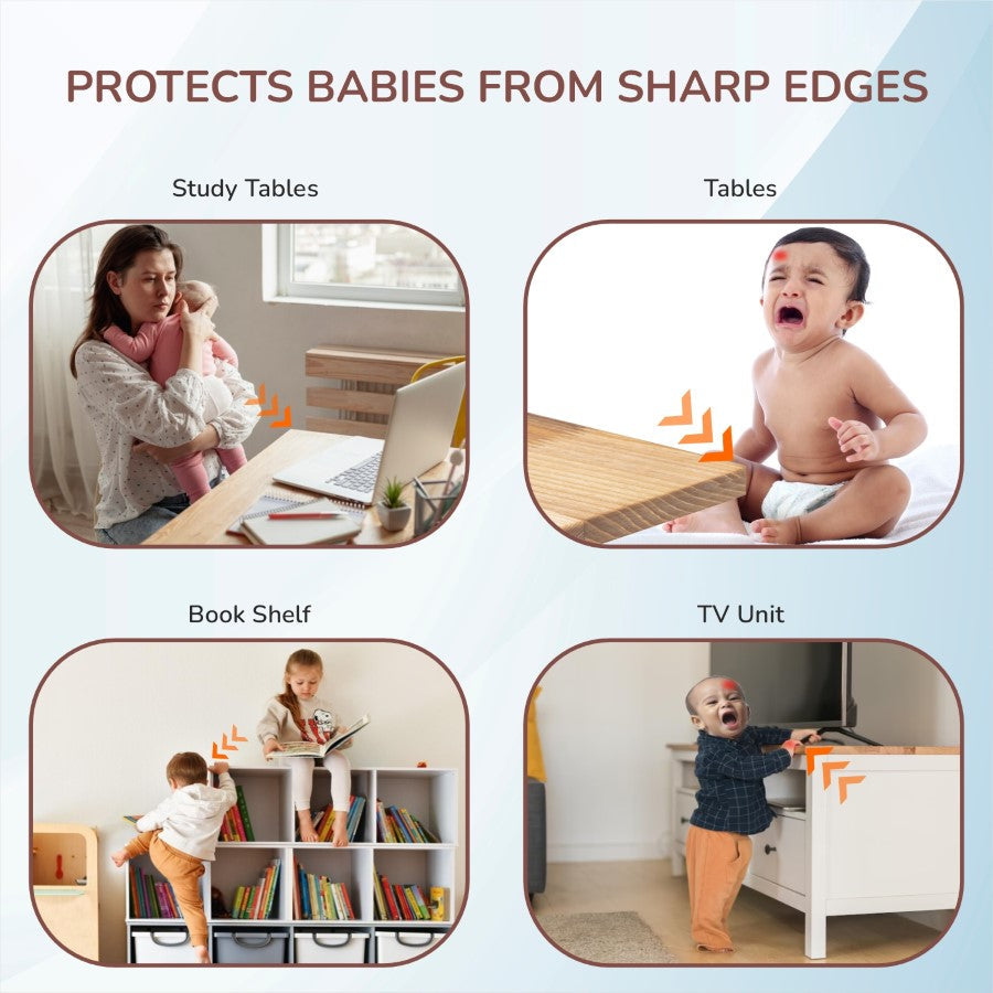 Protector Plus Safe-Edge Cushion Guards Baby Edge Protector With Long-Lasting 3M Adhesive - White