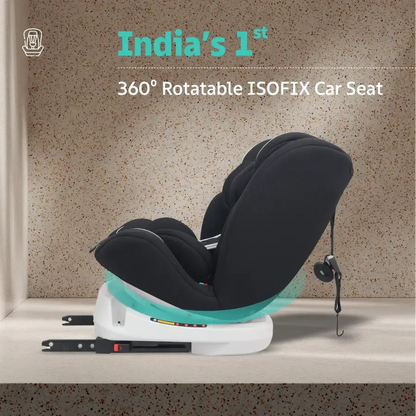 Jack N Jill Grand ISOFIX Car Seat For Kids 0 To 12 Years With Safety Harness - Pure Black
