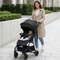 Poppins Neo Baby Stroller, Travel Stroller with 5-Point Harness & One-Hand Fold - Pure Black