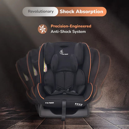 Jack N Jill NXG Baby Car Seat With Advanced Side Impact Protection, Age Group 0 To 12 Years - Pure Black