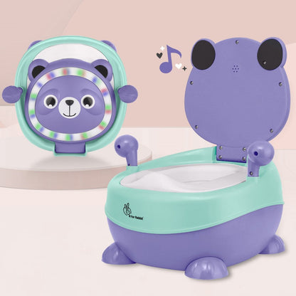 Tiny Tots Panda Potty Training Seat for Baby With Backrest And Grip Handles - Purple Green