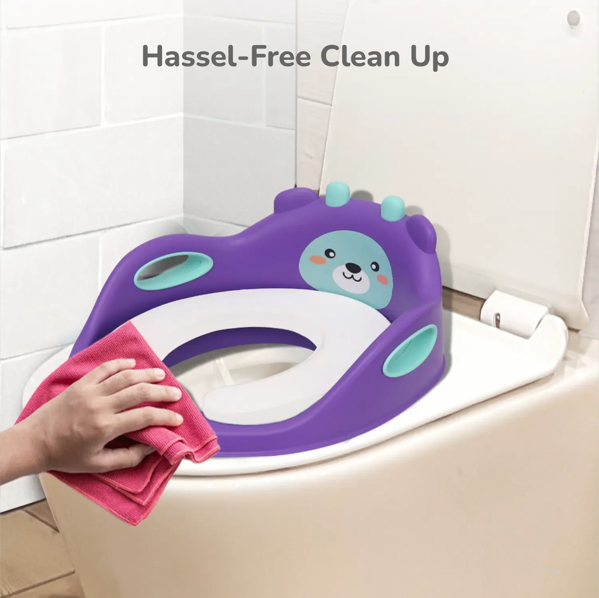 Minimo Teddy Toilet Seats Happy And Comfy Potty Training Seat For Baby - Purple Green