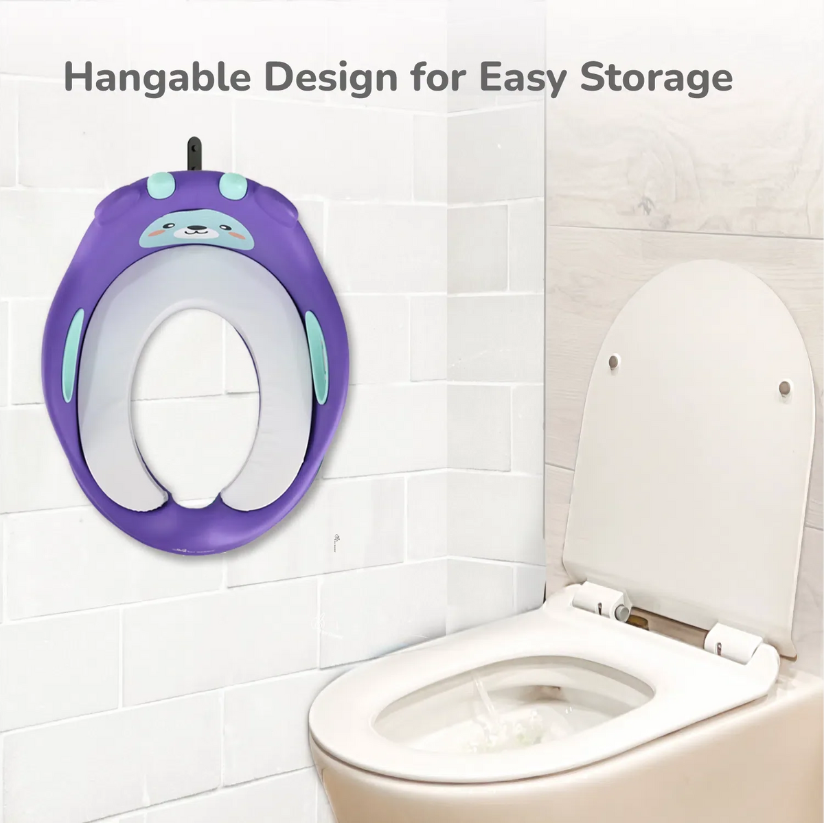 Minimo Teddy Toilet Seats Happy And Comfy Potty Training Seat For Baby - Purple Green