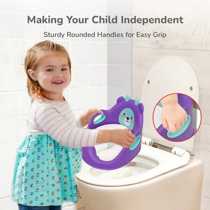 Minimo Teddy Toilet Seats Happy And Comfy Potty Training Seat For Baby - Purple Green