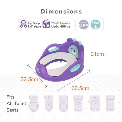 Minimo Teddy Toilet Seats Happy And Comfy Potty Training Seat For Baby - Purple Green