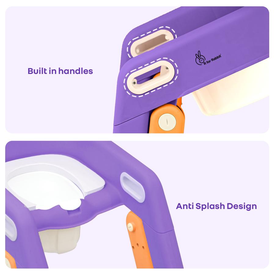 Hilltop Booster 2-In-1 Baby Potty Seat & Step Stool - Purple Orange