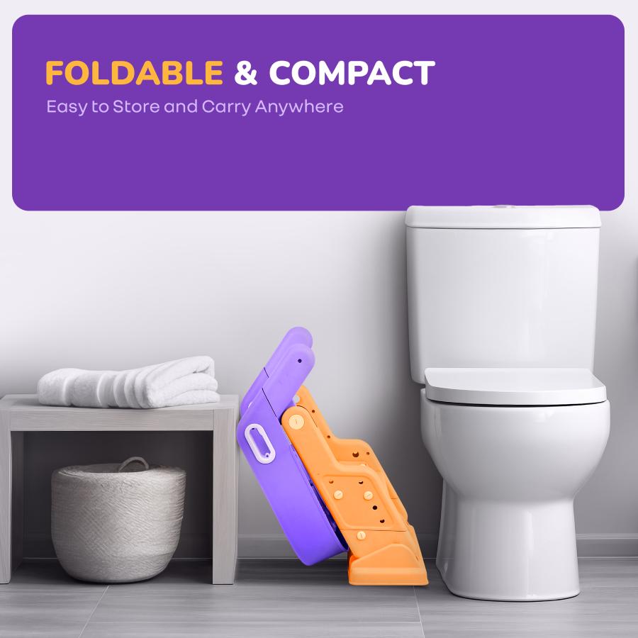 Hilltop Booster 2-In-1 Baby Potty Seat & Step Stool - Purple Orange
