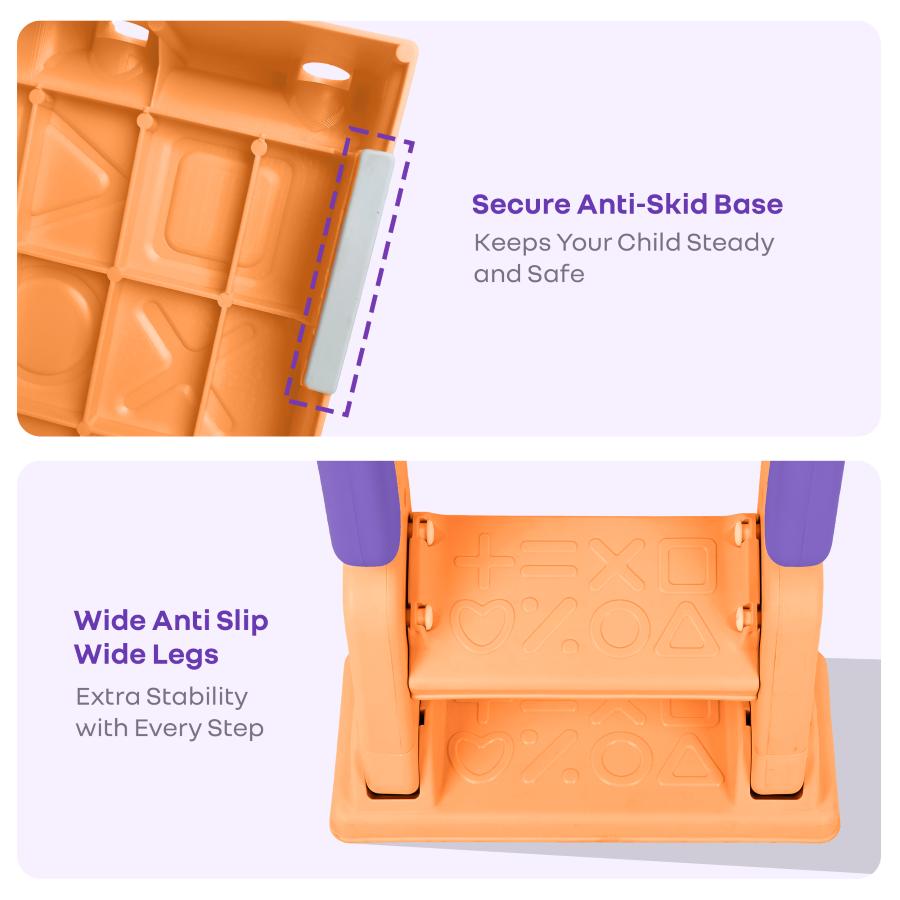 Hilltop Booster 2-In-1 Baby Potty Seat & Step Stool - Purple Orange