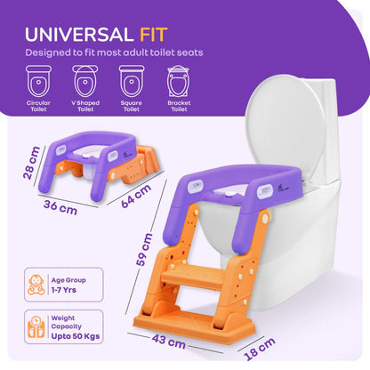 Hilltop Booster 2-In-1 Baby Potty Seat & Step Stool - Purple Orange
