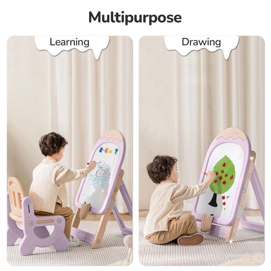 Little Genius Candy Duo - Set of Kids Activity Board & Chair - Purple