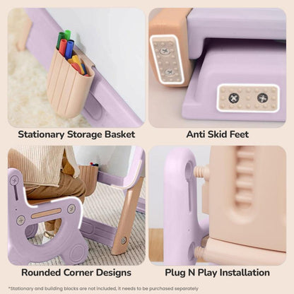 Little Genius Candy Duo - Set of Kids Activity Board & Chair - Purple