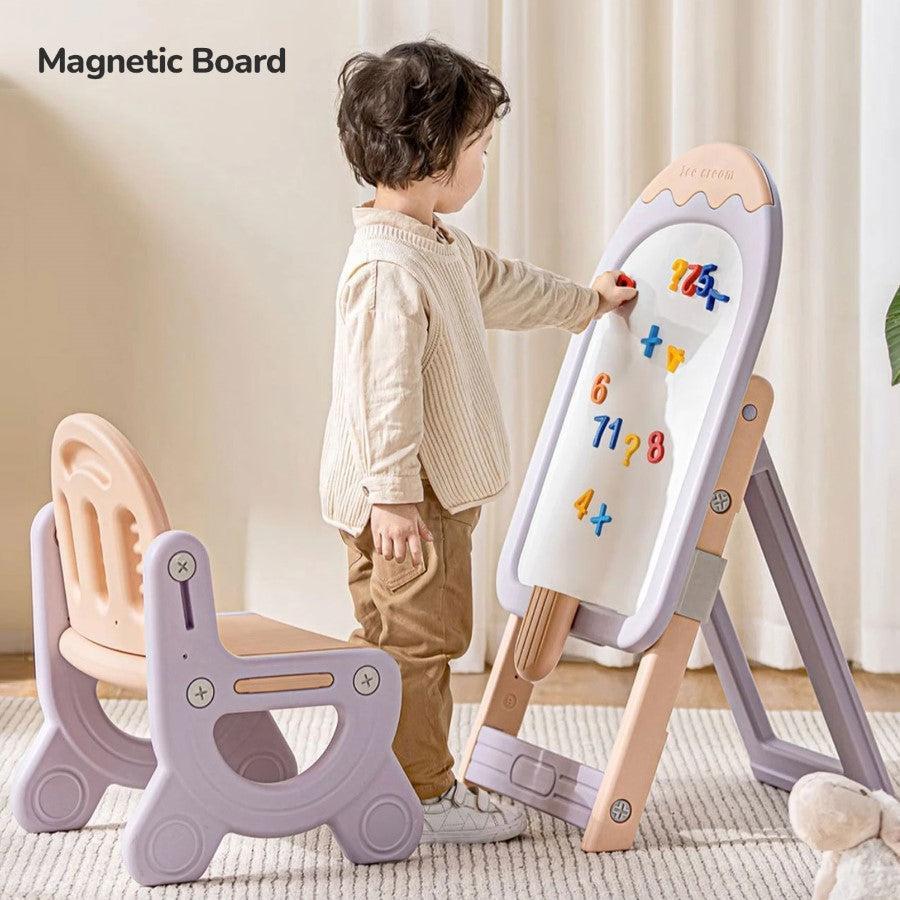 Little Genius Candy Duo - Set of Kids Activity Board & Chair - Purple