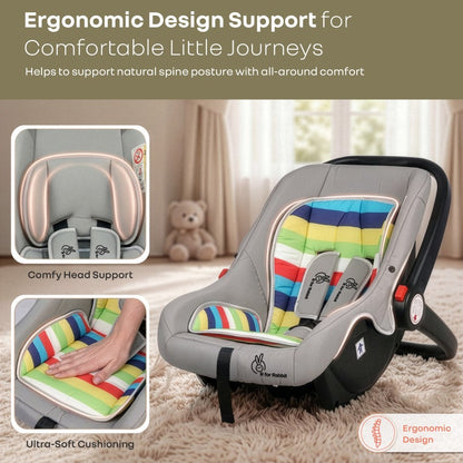 Picaboo 4 In 1 Multipurpose Baby Carry Cot Cum Car Seat With Safety Belt - Rainbow
