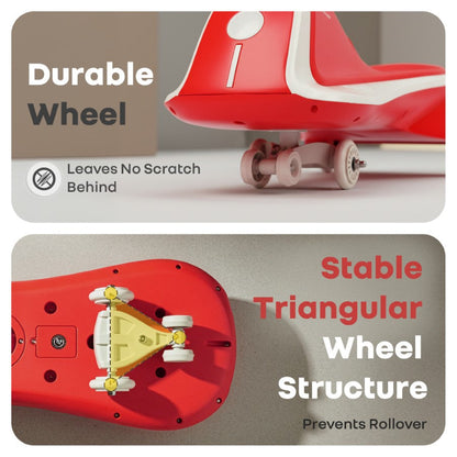 Iya Iya Sportz Ace Swing Car for Kids with BIS Certified Safety, ABEC 7 Bearings, Stable Triangular Structure & Ergonomic Steering (3+ Years) - Red Grey