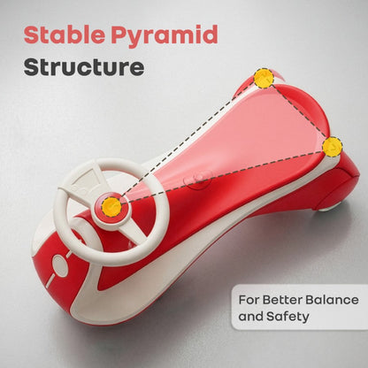 Iya Iya Sportz Ace Swing Car for Kids with BIS Certified Safety, ABEC 7 Bearings, Stable Triangular Structure & Ergonomic Steering (3+ Years) - Red Grey