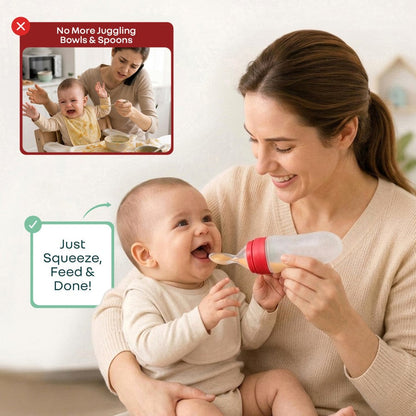 Silicone Feeding Bottle Spoon - Red