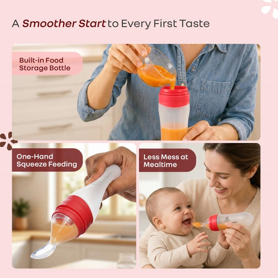 Silicone Feeding Bottle Spoon - Red