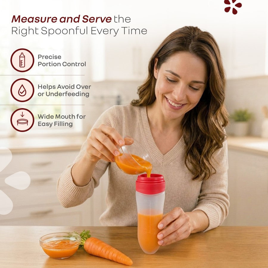 Silicone Feeding Bottle Spoon - Red