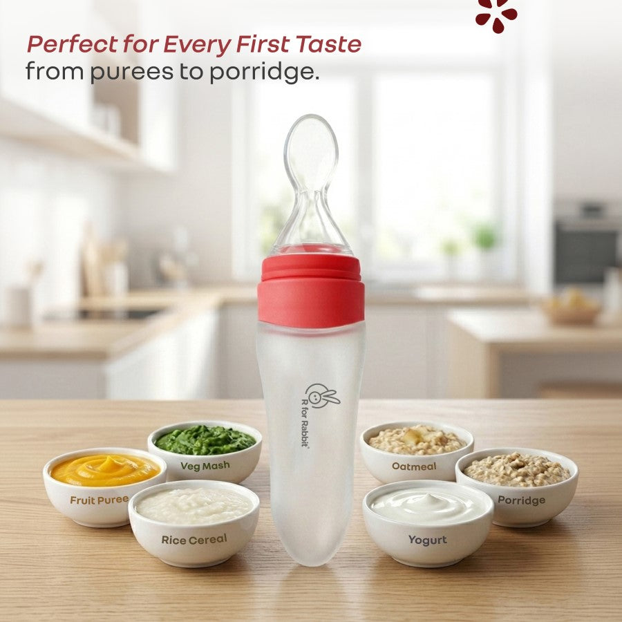 Silicone Feeding Bottle Spoon - Red